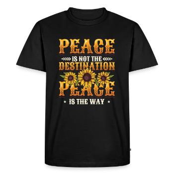 Peace is not the goal, peace is the way - Men's Premium Organic T-Shirt - black - Front - Nico (187cm)