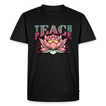 Enseigner la paix - T-shirt Premium bio Homme - noir - Devant - Nico (187cm)