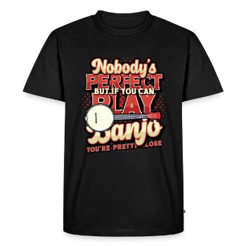 Perfect banjo player, love to play banjo - Men's Premium Organic T-Shirt - black - Front - Nico (187cm)