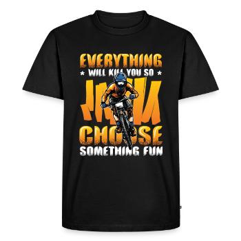 Course de descente, VTT, BMX - T-shirt Premium bio Homme - noir - Devant - Nico (187cm)