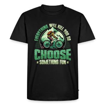 Course de descente, VTT, BMX - T-shirt Premium bio Homme - noir - Devant - Nico (187cm)