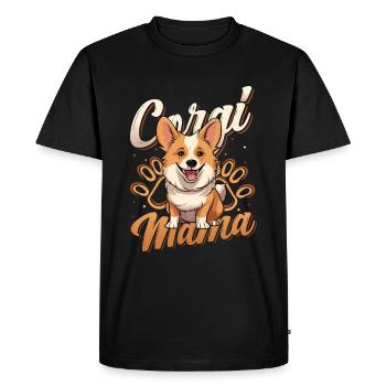 Corgi Mama - Cute Corgi Mama - Men's Premium Organic T-Shirt - black - Front - Nico (187cm)