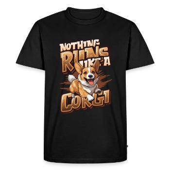Nothing runs like a corgi - Men's Premium Organic T-Shirt - black - Front - Nico (187cm)