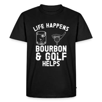 Bourbon & Golf Whikey Golfspieler Golfeur - T-shirt Premium bio Homme - noir - Devant - Nico (187cm)