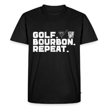 Bourbon & Golf Whikey Golfspieler Golfeur - T-shirt Premium bio Homme - noir - Devant - Nico (187cm)