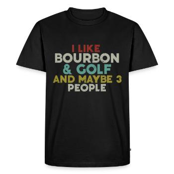 Bourbon & Golf Whikey Golfspieler Golfeur - T-shirt Premium bio Homme - noir - Devant - Nico (187cm)