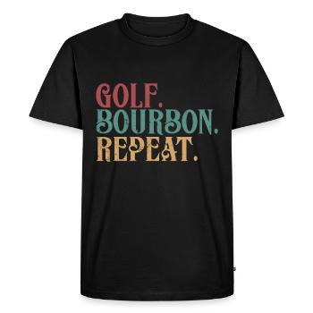 Bourbon & Golf Whikey Golfspieler Golfeur - T-shirt Premium bio Homme - noir - Devant - Nico (187cm)