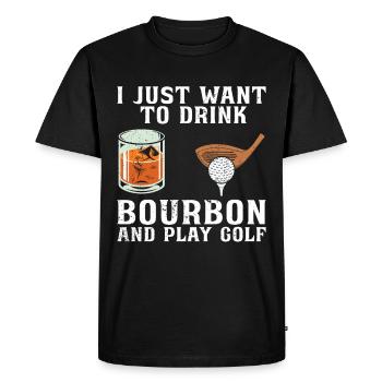 Bourbon & Golf Whikey Golfspieler Golfeur - T-shirt Premium bio Homme - noir - Devant - Nico (187cm)