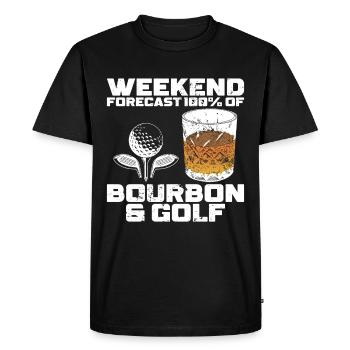 Bourbon & Golf Whikey Golfspieler Golfeur - T-shirt Premium bio Homme - noir - Devant - Nico (187cm)