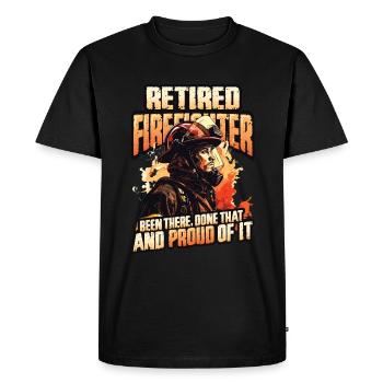 Retired firefighter - Men's Premium Organic T-Shirt - black - Front - Nico (187cm)