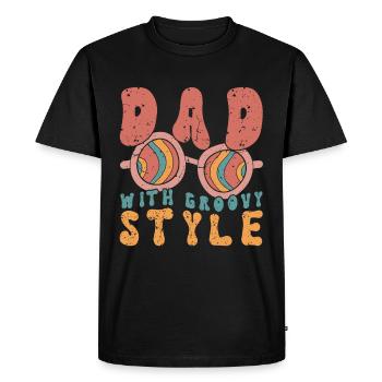 Retro Groovy Daddy Matching Family Birthday Party - T-shirt Premium bio Homme - noir - Devant - Nico (187cm)