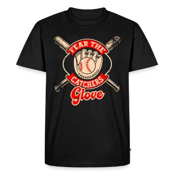Receveur de baseball Lanceur de baseball - T-shirt Premium bio Homme - noir - Devant - Nico (187cm)