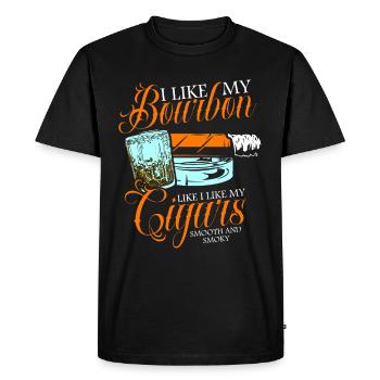 Bourbon Cigares Whisky Cigares Lounge Lovers - T-shirt Premium bio Homme - noir - Devant - Nico (187cm)