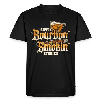 Bourbon Cigares Whisky Cigares Lounge Lovers - T-shirt Premium bio Homme - noir - Devant - Nico (187cm)