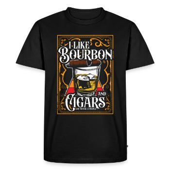 Bourbon Cigares Whisky Cigares Lounge Lovers - T-shirt Premium bio Homme - noir - Devant - Nico (187cm)