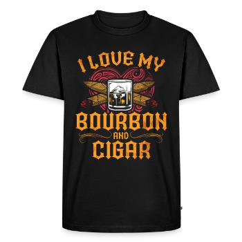 Bourbon Cigares Whisky Cigares Lounge Lovers - T-shirt Premium bio Homme - noir - Devant - Nico (187cm)