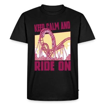 Roller Coaster Amusement Park Roller Coaster Ride - Men's Premium Organic T-Shirt - black - Front - Nico (187cm)