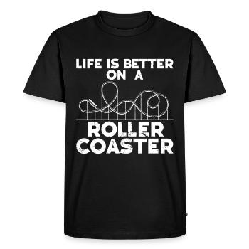 Roller Coaster Amusement Park Roller Coaster Ride - Men's Premium Organic T-Shirt - black - Front - Nico (187cm)