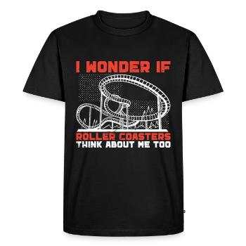 Roller Coaster Amusement Park Roller Coaster Ride - Men's Premium Organic T-Shirt - black - Front - Nico (187cm)