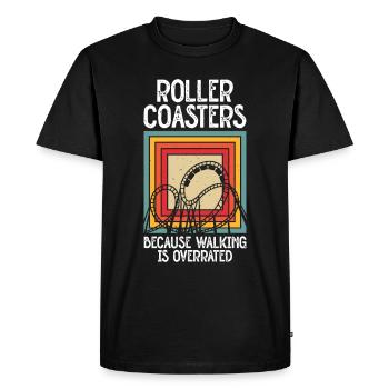 Roller Coaster Amusement Park Roller Coaster Ride - Men's Premium Organic T-Shirt - black - Front - Nico (187cm)