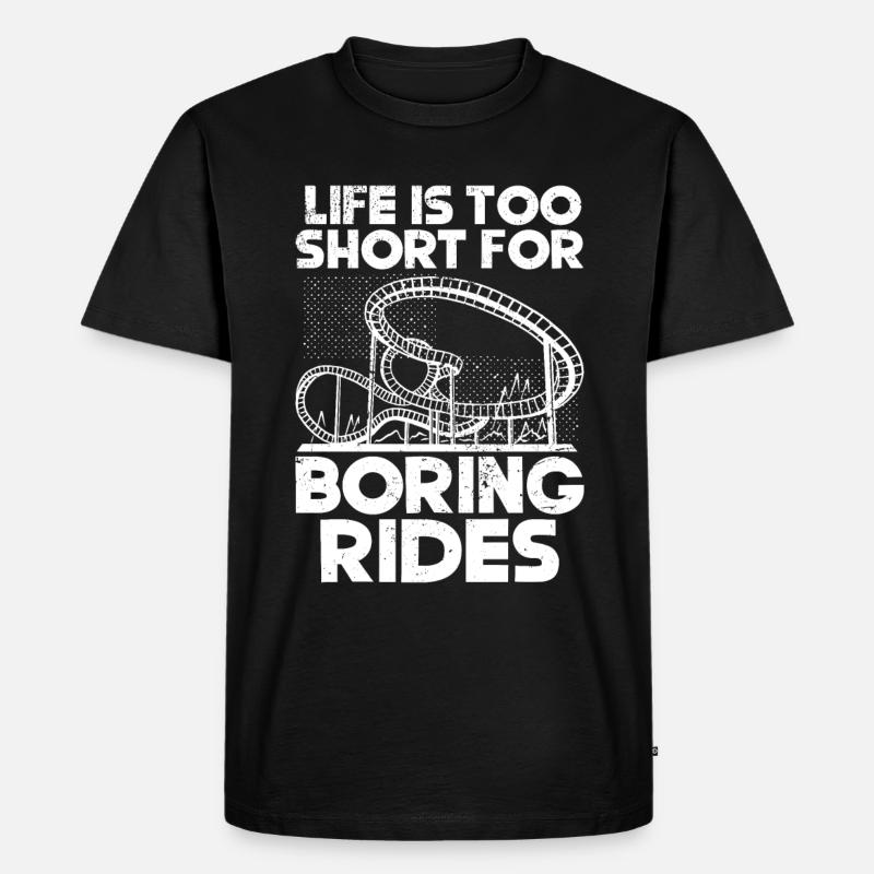 Achterbahnvergnügungspark Achterbahnfahrt - Männer Premium Bio T-Shirt - Schwarz