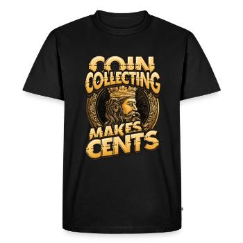 Coin Collecting Power Cents Numismatics Coin - Men's Premium Organic T-Shirt - black - Front - Nico (187cm)