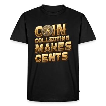 Coin Collecting Power Cents Numismatics Coin - Men's Premium Organic T-Shirt - black - Front - Nico (187cm)