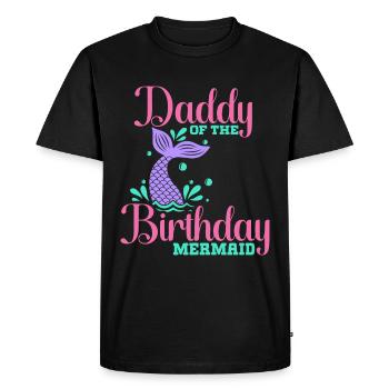 Fête d’anniversaire sirène famille assortie - T-shirt Premium bio Homme - noir - Devant - Nico (187cm)