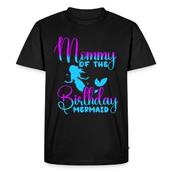 Fête d’anniversaire sirène famille assortie - T-shirt Premium bio Homme - noir - Devant - Nico (187cm)