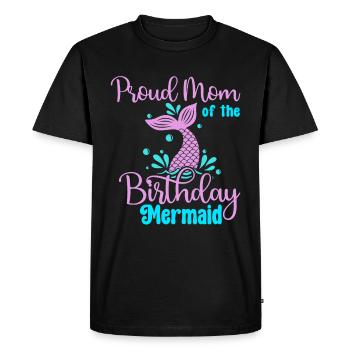 Fête d’anniversaire sirène famille assortie - T-shirt Premium bio Homme - noir - Devant - Nico (187cm)