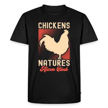Amoureux de la poule Fermier Poulailler Amoureux de la poule - T-shirt Premium bio Homme - noir - Devant - Nico (187cm)