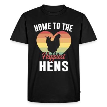 Amoureux de la poule Fermier Poulailler Amoureux de la poule - T-shirt Premium bio Homme - noir - Devant - Nico (187cm)