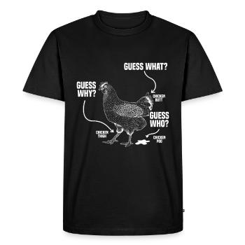 Amoureux de la poule Fermier Poulailler Amoureux de la poule - T-shirt Premium bio Homme - noir - Devant - Nico (187cm)