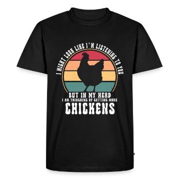 Amoureux de la poule Fermier Poulailler Amoureux de la poule - T-shirt Premium bio Homme - noir - Devant - Nico (187cm)