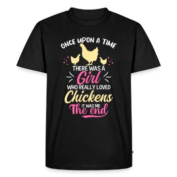 Amoureux de la poule Fermier Poulailler Amoureux de la poule - T-shirt Premium bio Homme - noir - Devant - Nico (187cm)