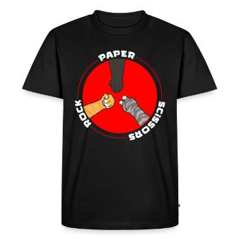 Pierre Papier Ciseaux Jeu De Main Drôle Chat Enfants - T-shirt Premium bio Homme - noir - Devant - Nico (187cm)