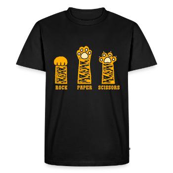 Pierre Papier Ciseaux Jeu De Main Drôle Chat Enfants - T-shirt Premium bio Homme - noir - Devant - Nico (187cm)