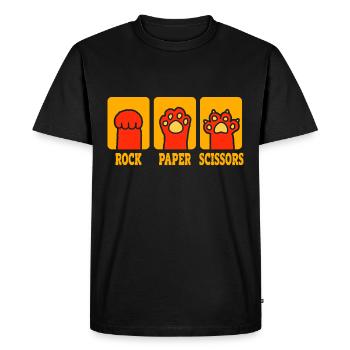 Pierre Papier Ciseaux Jeu De Main Drôle Chat Enfants - T-shirt Premium bio Homme - noir - Devant - Nico (187cm)