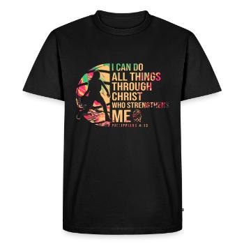 Christian Basketball Jesus Speaks Religious - Men's Premium Organic T-Shirt - black - Front - Nico (187cm)