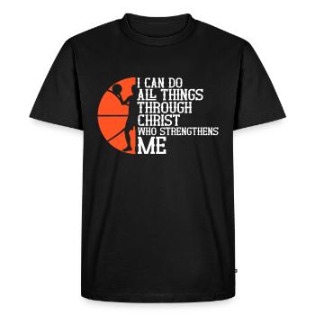 Christian Basketball Jesus Speaks Religious - Men's Premium Organic T-Shirt - black - Front - Nico (187cm)