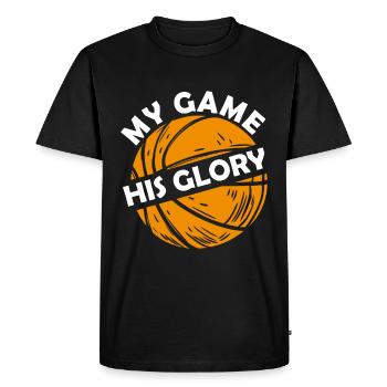 Christian Basketball Jesus Speaks Religious - Men's Premium Organic T-Shirt - black - Front - Nico (187cm)