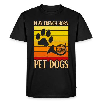 Cornhound Français Joueur Hornist Laiton - T-shirt Premium bio Homme - noir - Devant - Nico (187cm)