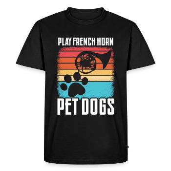 Cornhound Français Joueur Hornist Laiton - T-shirt Premium bio Homme - noir - Devant - Nico (187cm)