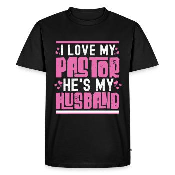 L’épouse du pasteur Jesus Christian Church appréciation - T-shirt Premium bio Homme - noir - Devant - Nico (187cm)