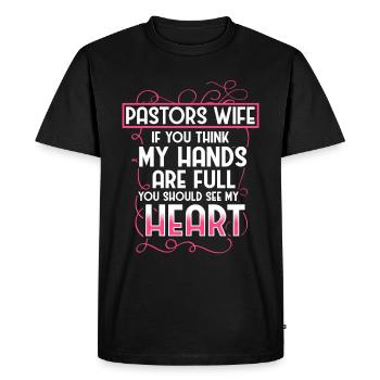 L’épouse du pasteur Jesus Christian Church appréciation - T-shirt Premium bio Homme - noir - Devant - Nico (187cm)