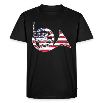 Joueur de cor français Corniste de cuivres - T-shirt Premium bio Homme - noir - Devant - Nico (187cm)