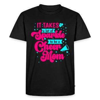 Cheer Maman Pom-pom girl Maman pom-pom girl - T-shirt Premium bio Homme - noir - Devant - Nico (187cm)