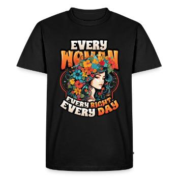 Chaque femme, chaque droit, chaque jour, les droits des femmes - T-shirt Premium bio Homme - noir - Devant - Nico (187cm)