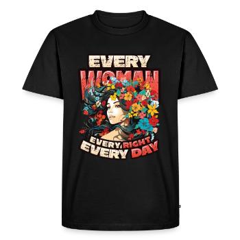 Chaque femme, chaque droit, chaque jour, les droits des femmes - T-shirt Premium bio Homme - noir - Devant - Nico (187cm)