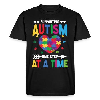 Autism Awareness Support Autistic - Men's Premium Organic T-Shirt - black - Front - Nico (187cm)